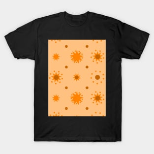 Suns and Dots Orange on Pale Orange Repeat 5748 T-Shirt